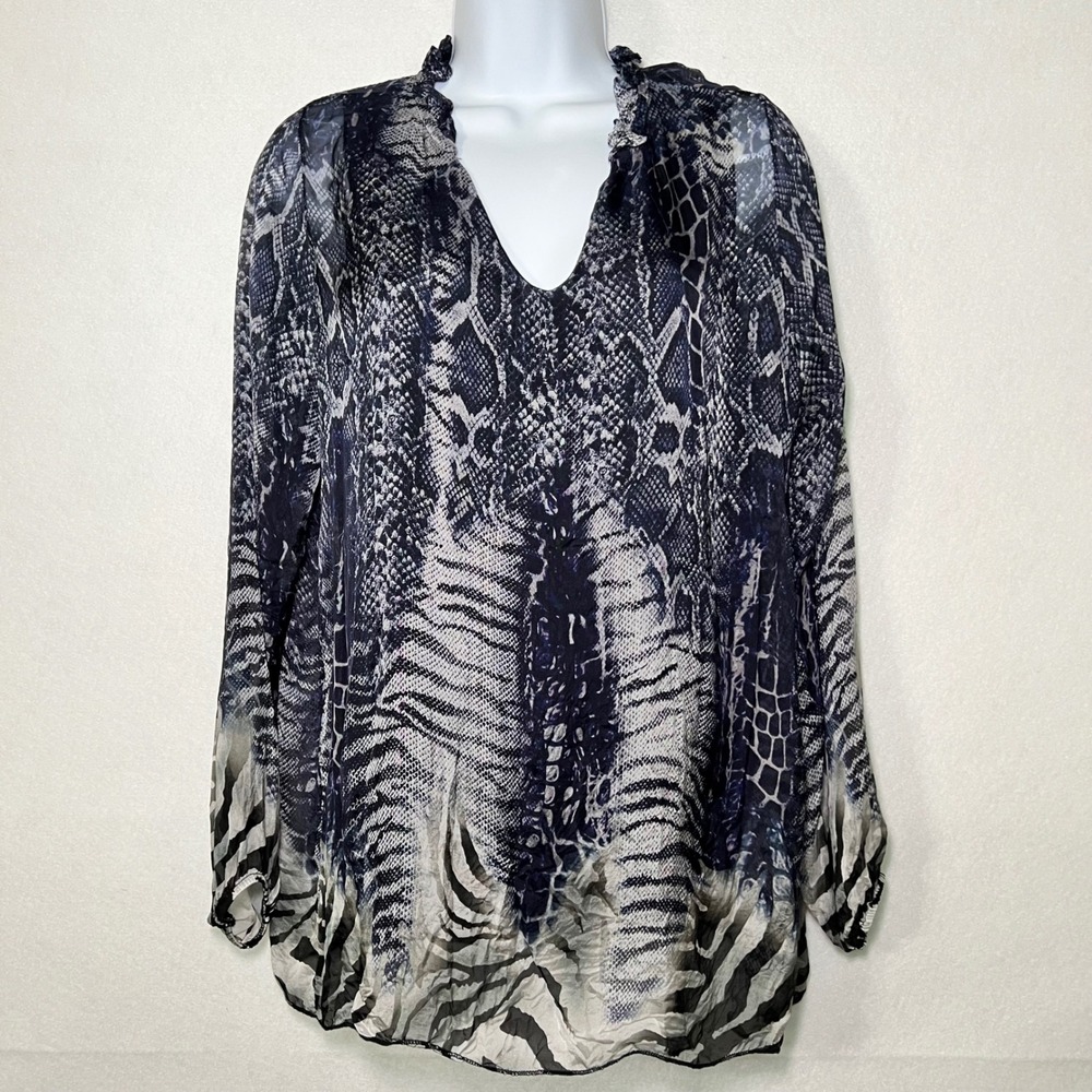 Made in Italy Snakeskin Zebra Print Indie Sleaze Mod Wife Gothic Soft Grunge Top
